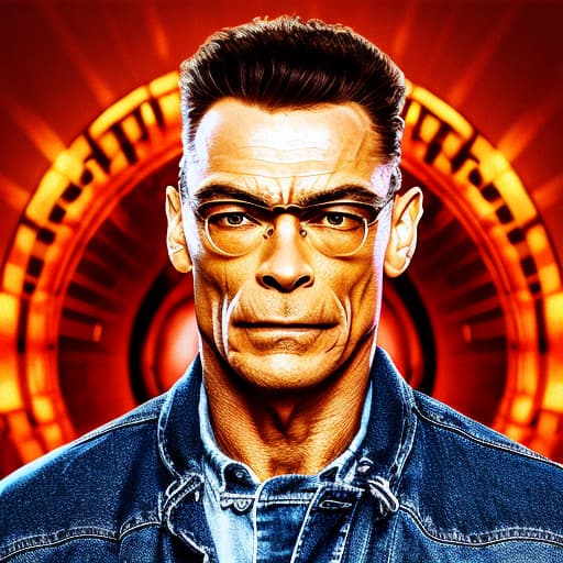 portrait+ style Jean Claude van Damme queer face