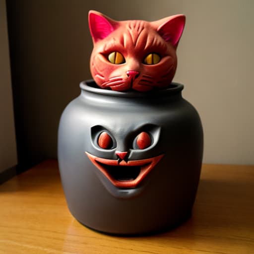  Evil scary cat holding a flower vase