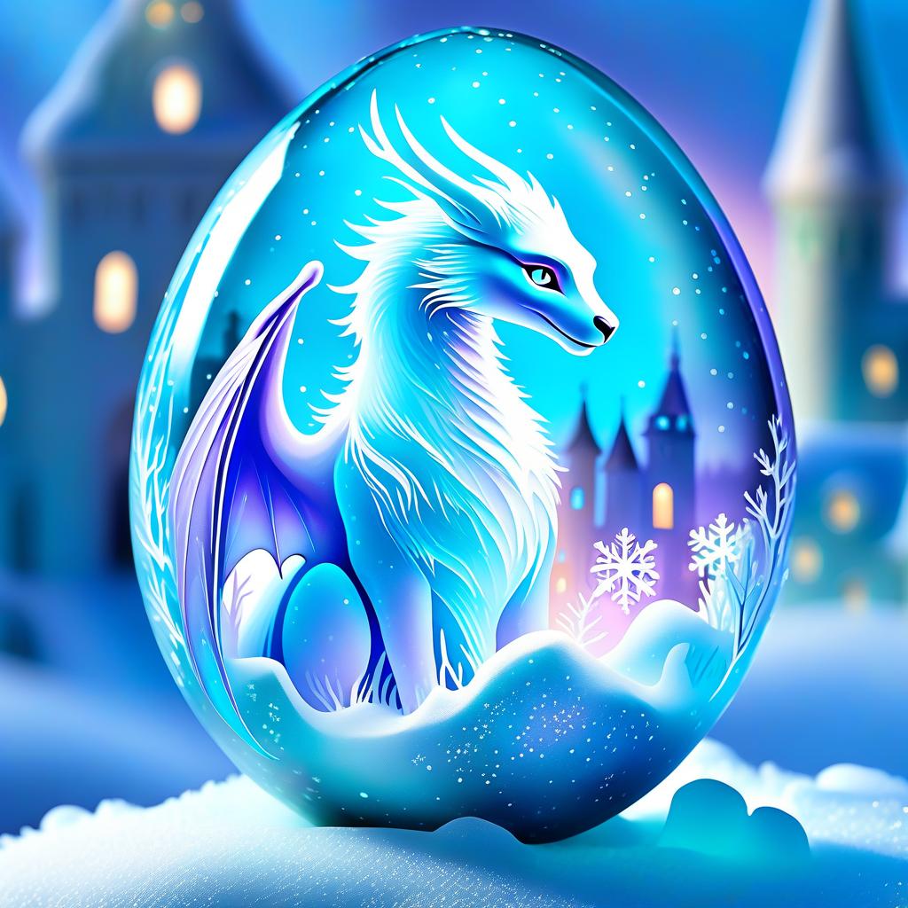  metropolis themed Among the polar ice in a cracked egg sits a small dragon with a fiery golden body, turquoise blue eyes and lilac purple wings and looks at a graceful white and cream snowflake. (Cracked Egg):pastel colours from pale blue to pearlescent with blue streaks of ice. (Background):polar night, northern lights, falling snowflakes. . urban, cityscape, skyscrapers, modern, futuristic, highly detailed hyperrealistic, full body, detailed clothing, highly detailed, cinematic lighting, stunningly beautiful, intricate, sharp focus, f/1. 8, 85mm, (centered image composition), (professionally color graded), ((bright soft diffused light)), volumetric fog, trending on instagram, trending on tumblr, HDR 4K, 8K