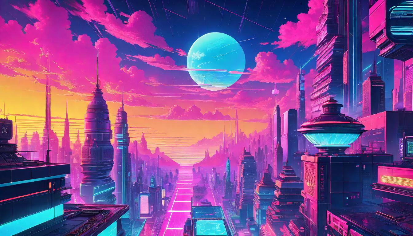  vaporwave,cyberpunk game style Scales of balance, one side glowing with power, the other side weighty with responsibility, shimmering aura, celestial backdropeon, dystopian, futuristic, digital, vibrant, detailed, high contrast, reminiscent of cyberpunk genre video games,retro aesthetic, cyberpunk, vibrant, neon colors, vintage 80s and 90s style, highly detailed