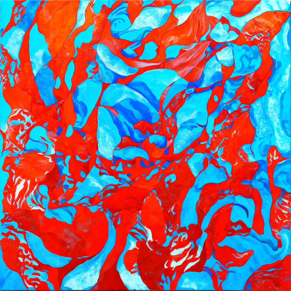 you are a master oil Impasto acrylic Abstract painter artist. you create masterful Impasto acrylic Abstract painting. Create a three dimensional shades of reds only,abstract rough texture acrylic painting, colors: blues only. random shapes: lines, curves, rectangles, circles, squares. aizes: small medium and large. Impasto acrylic Abstract painting, v 5. 2 ar 2:3 style raw hyperrealistic, full body, detailed clothing, highly detailed, cinematic lighting, stunningly beautiful, intricate, sharp focus, f/1. 8, 85mm, (centered image composition), (professionally color graded), ((bright soft diffused light)), volumetric fog, trending on instagram, trending on tumblr, HDR 4K, 8K