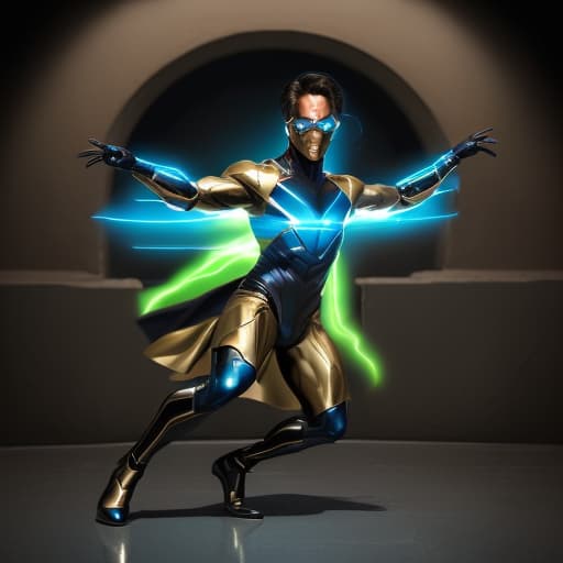  Milionullo, a modern day superhero clad in a sleek, metallic suit that shimmers in the light. His body is enhanced with advanced technology, granting him superhuman strength, speed, and agility. His face is hidden behind a high tech visor that allows him to see through walls and track his enemies' movements. With his trusty gadgets and gizmos, Milionullo fights against the forces of evil and protects the city from harm, always striving to make a difference and inspire hope in the hearts of the people.