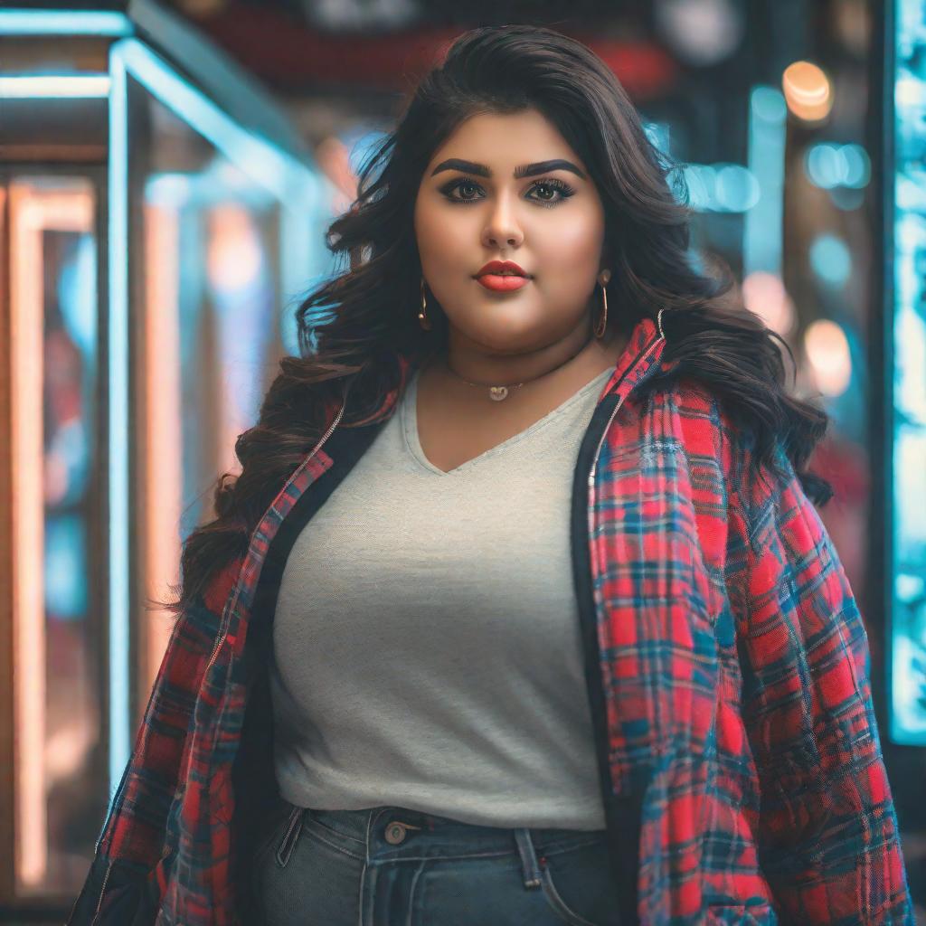  big girl, cute, hyper detail, full HD hyperrealistic, full body, detailed clothing, highly detailed, cinematic lighting, stunningly beautiful, intricate, sharp focus, f/1. 8, 85mm, (centered image composition), (professionally color graded), ((bright soft diffused light)), volumetric fog, trending on instagram, trending on tumblr, HDR 4K, 8K