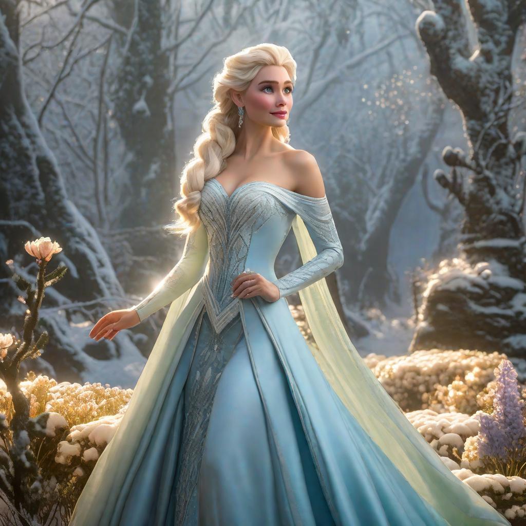  crie imagens pra ser pôster só da Elsa pra frozen 3 sendo rainha guerreira do gelo e chefe da tribo da floresta, realistic, portrait, art by donato giancola and greg rutkowski, realistic face, digital art, trending on artstation hyperrealistic, full body, detailed clothing, highly detailed, cinematic lighting, stunningly beautiful, intricate, sharp focus, f/1. 8, 85mm, (centered image composition), (professionally color graded), ((bright soft diffused light)), volumetric fog, trending on instagram, trending on tumblr, HDR 4K, 8K