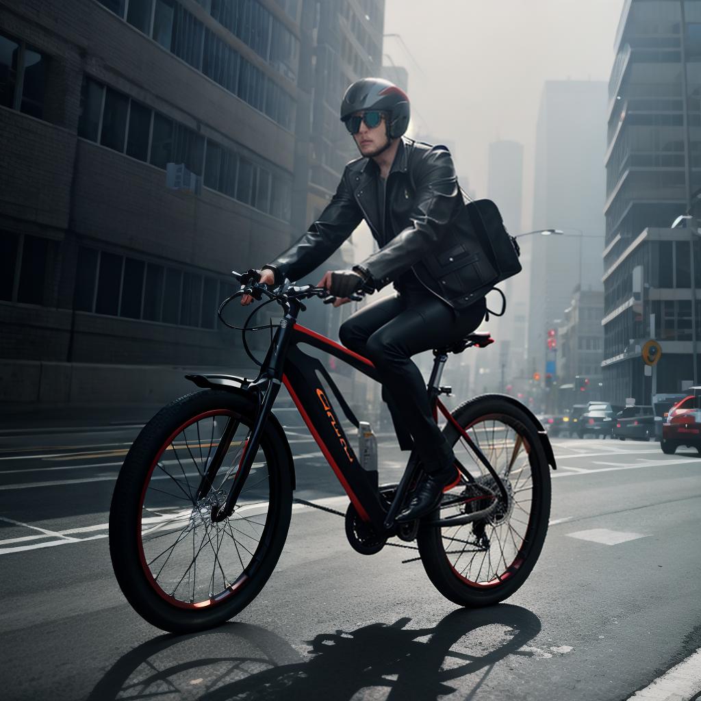  Elon musk riding spelendor bike hyperrealistic, full body, detailed clothing, highly detailed, cinematic lighting, stunningly beautiful, intricate, sharp focus, f/1. 8, 85mm, (centered image composition), (professionally color graded), ((bright soft diffused light)), volumetric fog, trending on instagram, trending on tumblr, HDR 4K, 8K