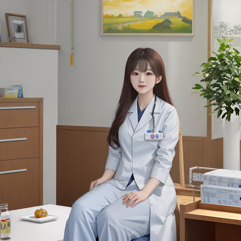  masterpiece, best quality,(fidelity: 1.4), best quality, masterpiece, ultra high resolution, female doctor, emergency department, Nanyang City Hospital of Traditional Chinese Medicine