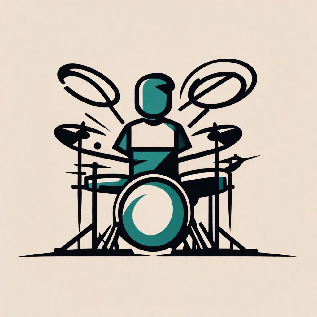 abstract brand icon for professional session drummer. No background or colour