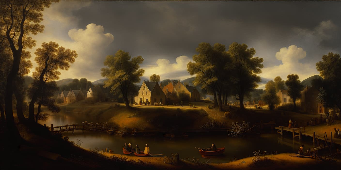  do a landscape in the style of van Rijn Rembrandt