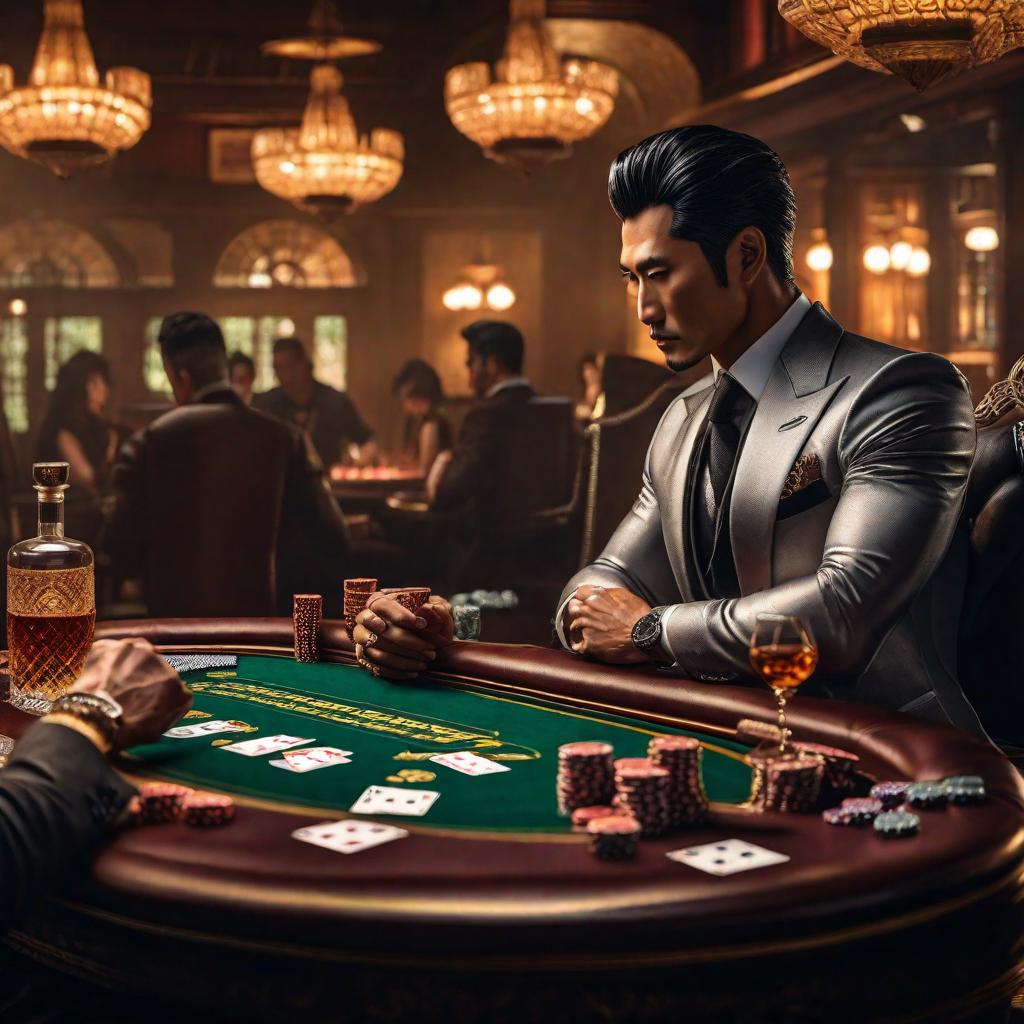  hot asian anime my back while i play poker with diamonds money and jewels all over the table and whisky and cigars present hyperrealistic, full body, detailed clothing, highly detailed, cinematic lighting, stunningly beautiful, intricate, sharp focus, f/1. 8, 85mm, (centered image composition), (professionally color graded), ((bright soft diffused light)), volumetric fog, trending on instagram, trending on tumblr, HDR 4K, 8K