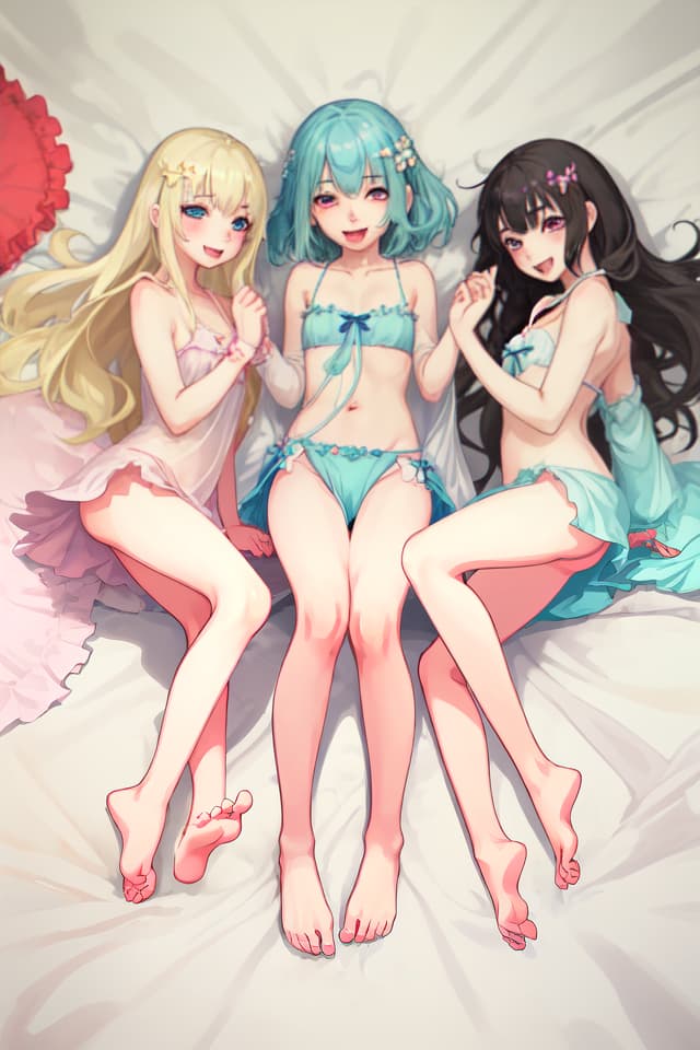  Girls, little girls, bare feet, smiles, ahegao, chicks