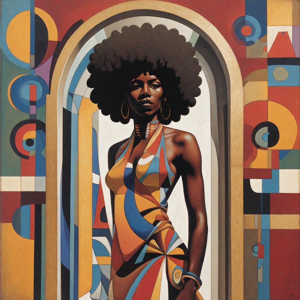  abstract artwork, afro latin in a doorway of time