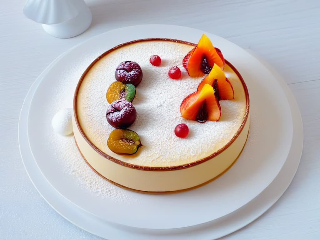  A highresolution image of a sleek, modern plate elegantly arranged with a variety of traditional New Year's desserts from different cultures. The plate includes a Spanish "Roscon de Reyes" adorned with candied fruits, a Chinese "Tangyuan" in sweet syrup, a Greek "Vasilopita" dusted with powdered sugar, and a Mexican "Rosca de Reyes" topped with colorful sprinkles. The desserts are beautifully presented against a simple, white background, emphasizing their cultural diversity and festive significance. hyperrealistic, full body, detailed clothing, highly detailed, cinematic lighting, stunningly beautiful, intricate, sharp focus, f/1. 8, 85mm, (centered image composition), (professionally color graded), ((bright soft diffused light)), volumetric fog, trending on instagram, trending on tumblr, HDR 4K, 8K