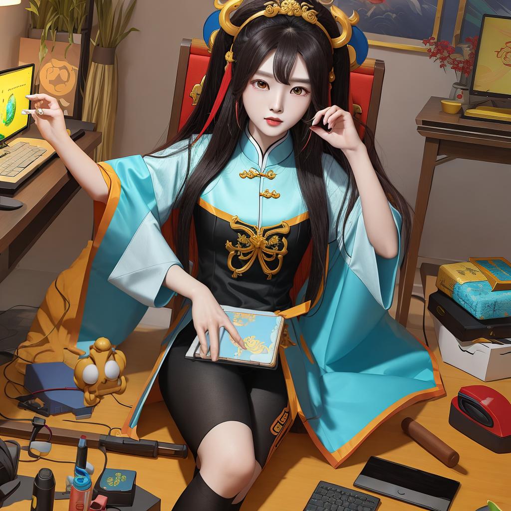  Masterpiece, best quality, eternal disaster Wei Qing wear Ming God computer wallpaper