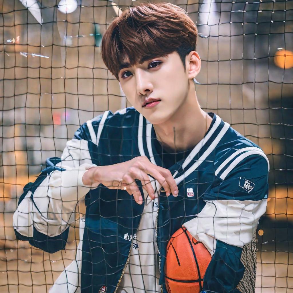  masterpiece, best quality,Cai Xukun plays basketball