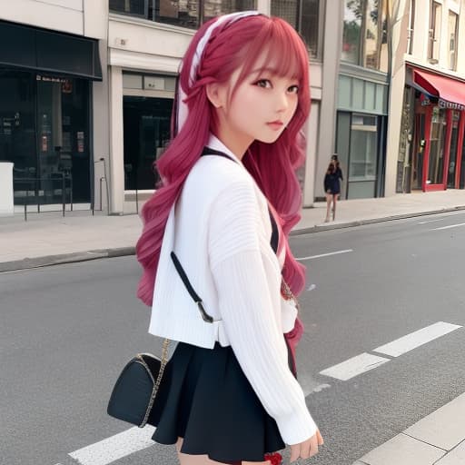  Long Street Hair Strawberry Hair Cute Girl First Date Fashion Mini Skirt Coordinates Idol Uniform