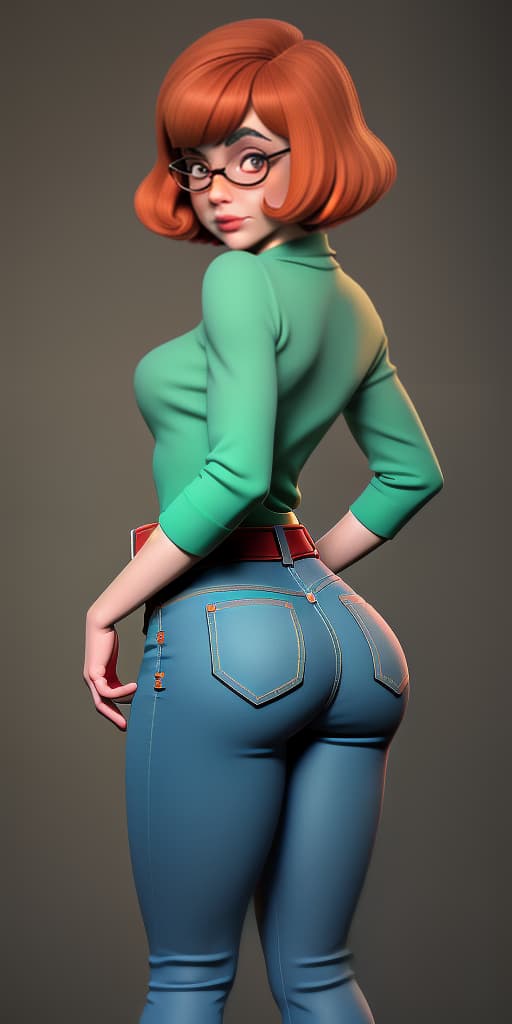  Velma from Scooby Doo 1969, back, raised her pants