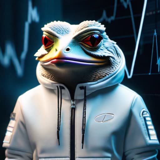  PEPE: Potential Bullish Breakout Amidst Meme Coin Volatility hyperrealistic, full body, detailed clothing, highly detailed, cinematic lighting, stunningly beautiful, intricate, sharp focus, f/1. 8, 85mm, (centered image composition), (professionally color graded), ((bright soft diffused light)), volumetric fog, trending on instagram, trending on tumblr, HDR 4K, 8K