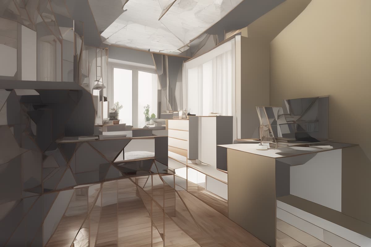  Recreate the look of a modern room. The color scheme corresponds to the original, creating a cozy and inviting atmosphere. Detail, Geometry. original color, ultrarealistic photo, cinematic light, high quality, 4k HDR, 8k