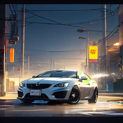  (car washing), anime, highly detailed, 4k, high quality, trending on art station hyperrealistic, full body, detailed clothing, highly detailed, cinematic lighting, stunningly beautiful, intricate, sharp focus, f/1. 8, 85mm, (centered image composition), (professionally color graded), ((bright soft diffused light)), volumetric fog, trending on instagram, trending on tumblr, HDR 4K, 8K