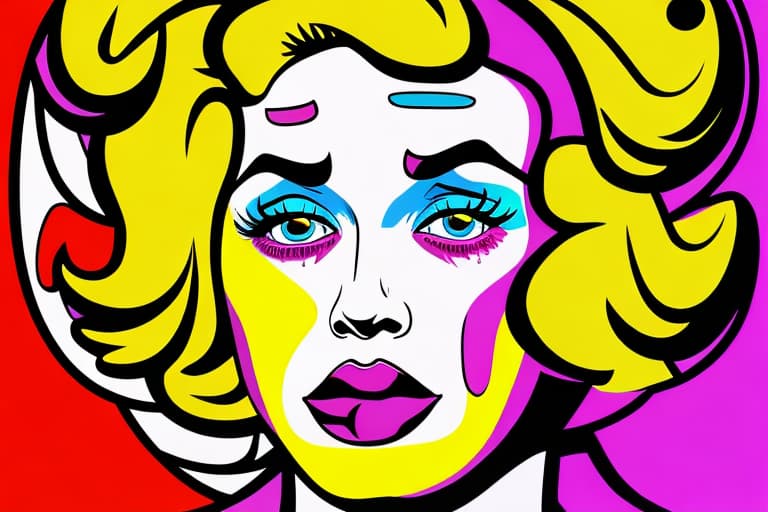  Pop art style woman crying