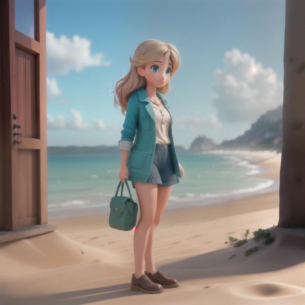  Girl on the beach hyperrealistic, full body, detailed clothing, highly detailed, cinematic lighting, stunningly beautiful, intricate, sharp focus, f/1. 8, 85mm, (centered image composition), (professionally color graded), ((bright soft diffused light)), volumetric fog, trending on instagram, trending on tumblr, HDR 4K, 8K