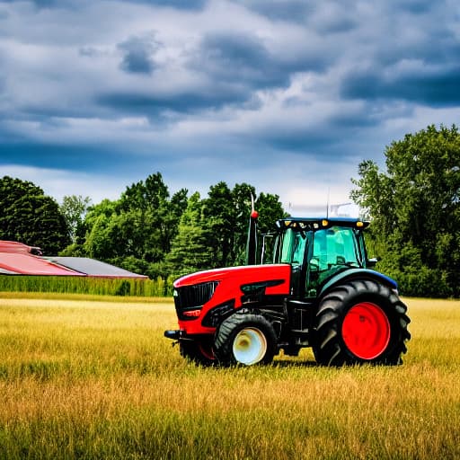  Farming with tractors and machineries on the field hyperrealistic, full body, detailed clothing, highly detailed, cinematic lighting, stunningly beautiful, intricate, sharp focus, f/1. 8, 85mm, (centered image composition), (professionally color graded), ((bright soft diffused light)), volumetric fog, trending on instagram, trending on tumblr, HDR 4K, 8K