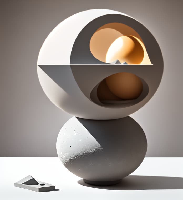 in OliDisco style cement vase in the shape of an ellipsoid with a long concrete neck
Design by Massimiliano Schiavon