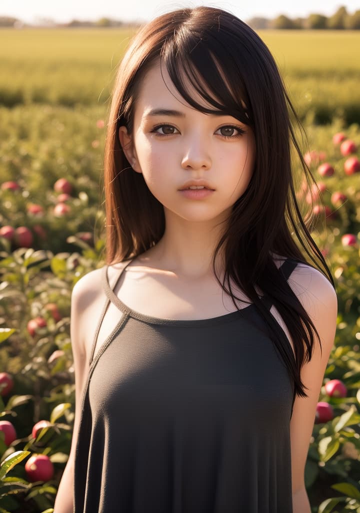  ((cute girl in apple field)),(), beautiful, high quality,masterpiece,extremely detailed,high res,4k,ultra high res,detailed shadow,ultra realistic,dramatic lighting,bright light
