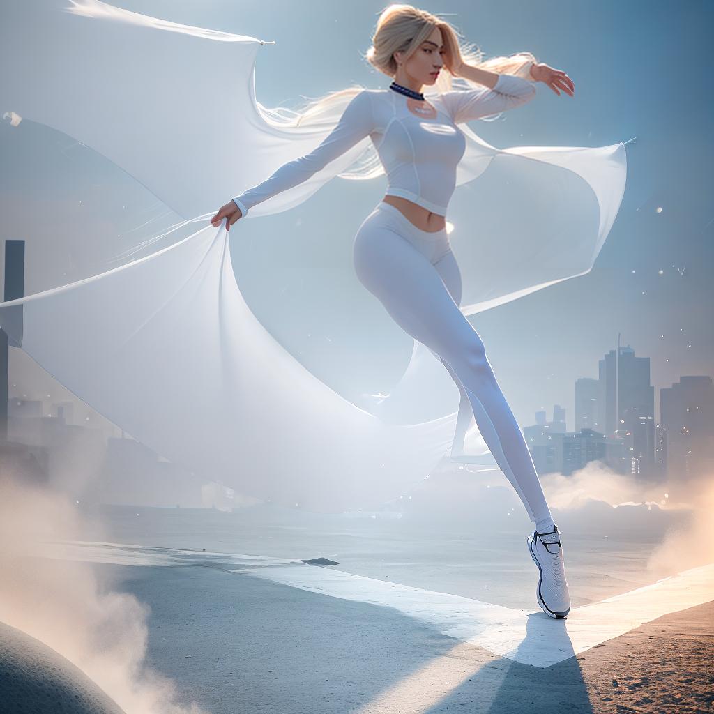 A ((masterpiece)) of a fashionable sportswear poster with a real person running. The background is ((high detailed)) and conveys a sense of speed. The ((best quality)) 8k resolution showcases the ((ultra-detailed)) elements of the scene. hyperrealistic, full body, detailed clothing, highly detailed, cinematic lighting, stunningly beautiful, intricate, sharp focus, f/1. 8, 85mm, (centered image composition), (professionally color graded), ((bright soft diffused light)), volumetric fog, trending on instagram, trending on tumblr, HDR 4K, 8K
