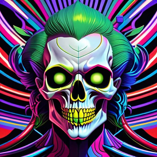  Hyper realistic art skull joker demon concept art portrait by Casey Weldon, Olga Kvasha, Miho Hirano, hyperdetailed intricately detailed gothic art trending on Artstation triadic colors Unreal Engine 5 detailed matte painting, deep color, fantastical, intricate detail, splash screen, complementary colors, fantasy concept art, 8k resolution, gothic DeviantArt masterpiece . Extremely high resolution details, photographic, realism pushed to extreme, fine texture, incredibly lifelike mention the name COOL underneath hyperrealistic, full body, detailed clothing, highly detailed, cinematic lighting, stunningly beautiful, intricate, sharp focus, f/1. 8, 85mm, (centered image composition), (professionally color graded), ((bright soft diffused light)), volumetric fog, trending on instagram, trending on tumblr, HDR 4K, 8K