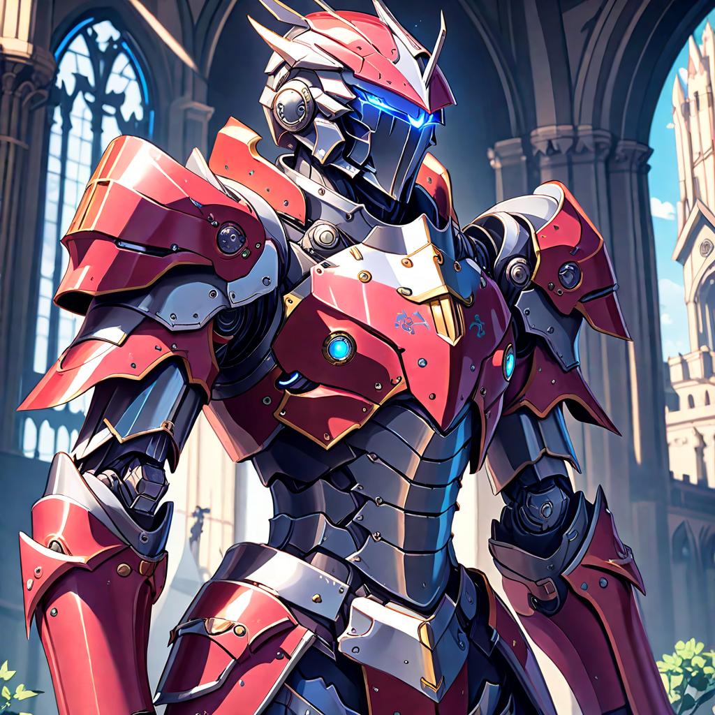  anime style artwork, (masterpiece:1.1), (highest quality:1.1), medieval knight with futuristic mecha armor, anime style, key visual, vibrant, studio anime, highly detailed