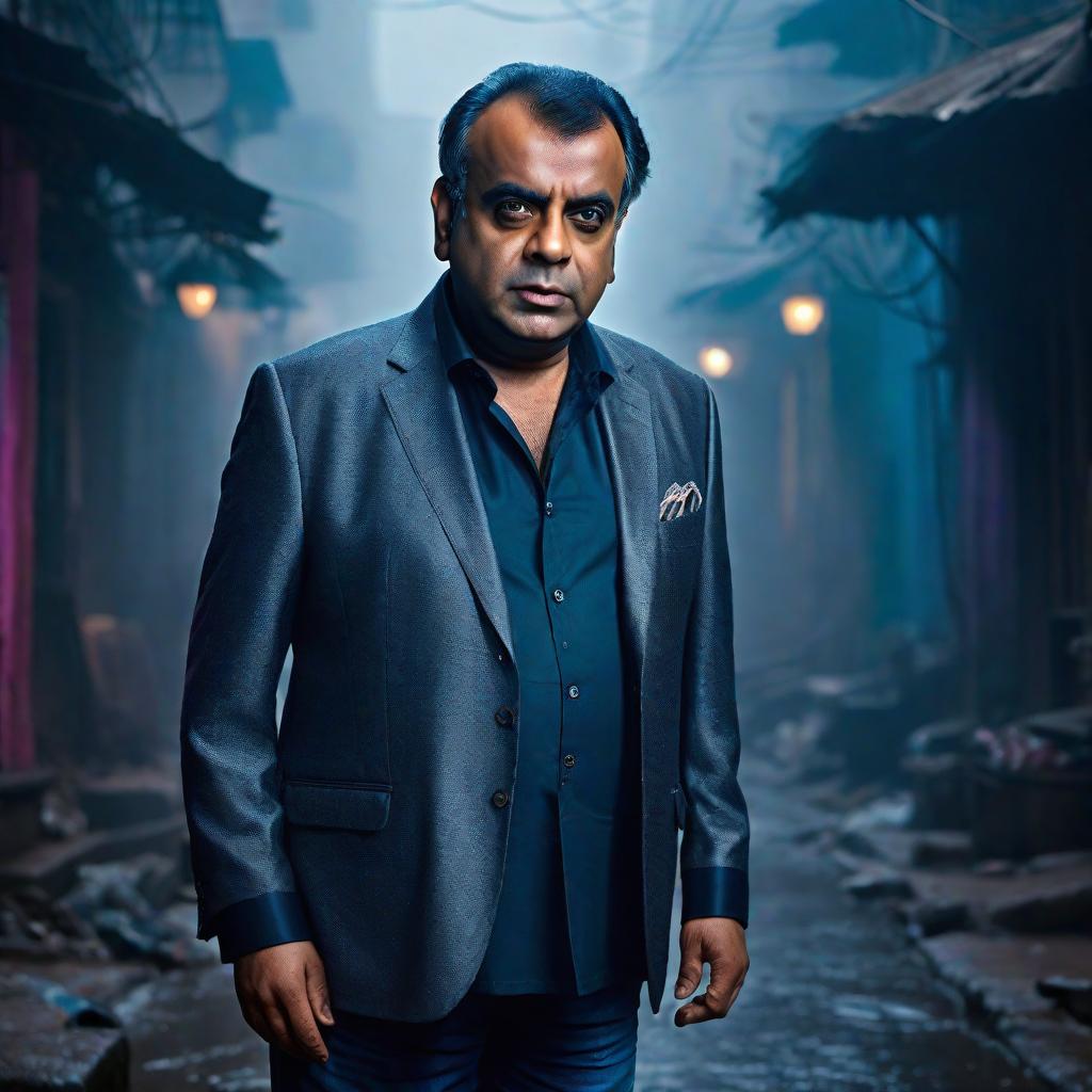  paresh rawal hyperrealistic, full body, detailed clothing, highly detailed, cinematic lighting, stunningly beautiful, intricate, sharp focus, f/1. 8, 85mm, (centered image composition), (professionally color graded), ((bright soft diffused light)), volumetric fog, trending on instagram, trending on tumblr, HDR 4K, 8K