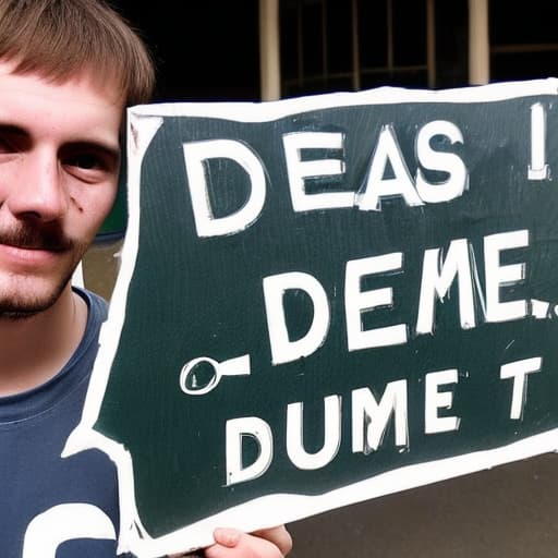  A man shows signs for the deaf and dumb with his hands