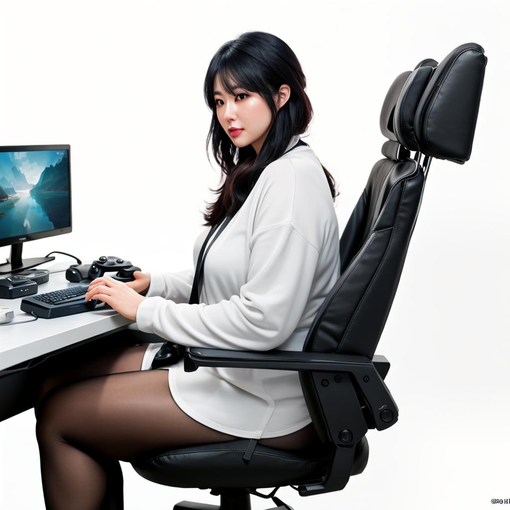  raccoon sitting in gaming chair front a computer on desktop, ((semi anthropomorphic)),(full body), tail, belly, sitting, fat, (chubby), (((white background))), solo, desktop, gaming chair, side view,  [[[clothes]]] hyperrealistic, full body, detailed clothing, highly detailed, cinematic lighting, stunningly beautiful, intricate, sharp focus, f/1. 8, 85mm, (centered image composition), (professionally color graded), ((bright soft diffused light)), volumetric fog, trending on instagram, trending on tumblr, HDR 4K, 8K