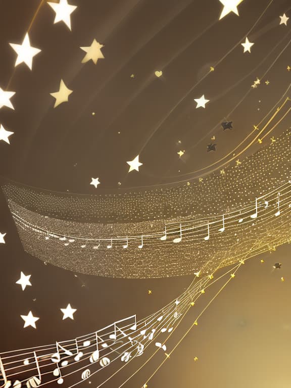  Cute musical notes and sparkling stars and gems wallpaper