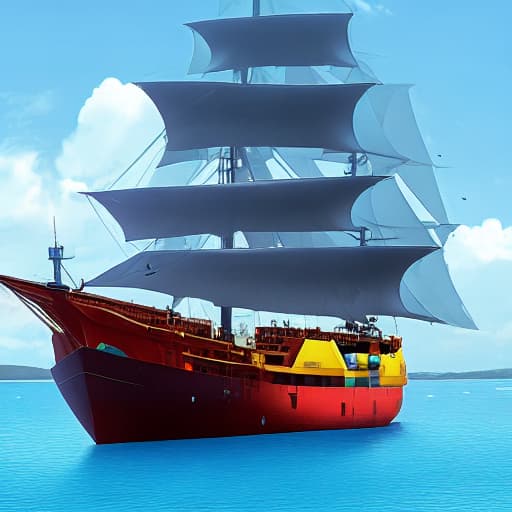  Concept new ship in ocean beautiful weather