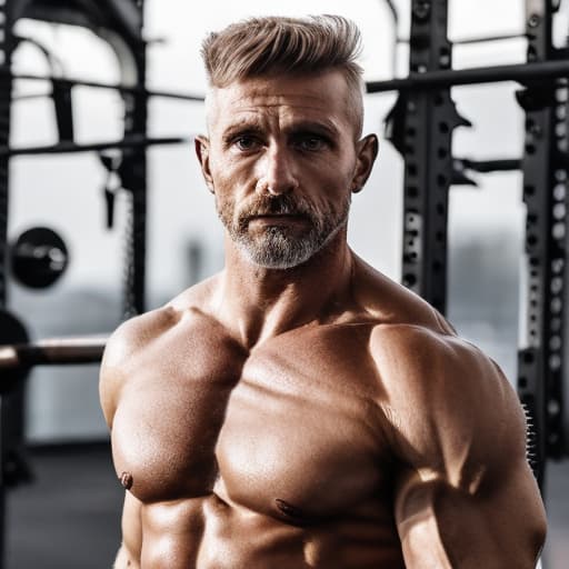 portrait+ style russian queer fitness model blonde very cute dilf dude face