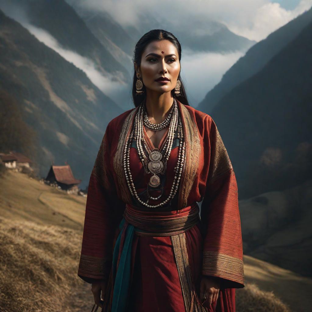  evi Nepal'de kalmış Slovakyalı bir salyangoz hyperrealistic, full body, detailed clothing, highly detailed, cinematic lighting, stunningly beautiful, intricate, sharp focus, f/1. 8, 85mm, (centered image composition), (professionally color graded), ((bright soft diffused light)), volumetric fog, trending on instagram, trending on tumblr, HDR 4K, 8K