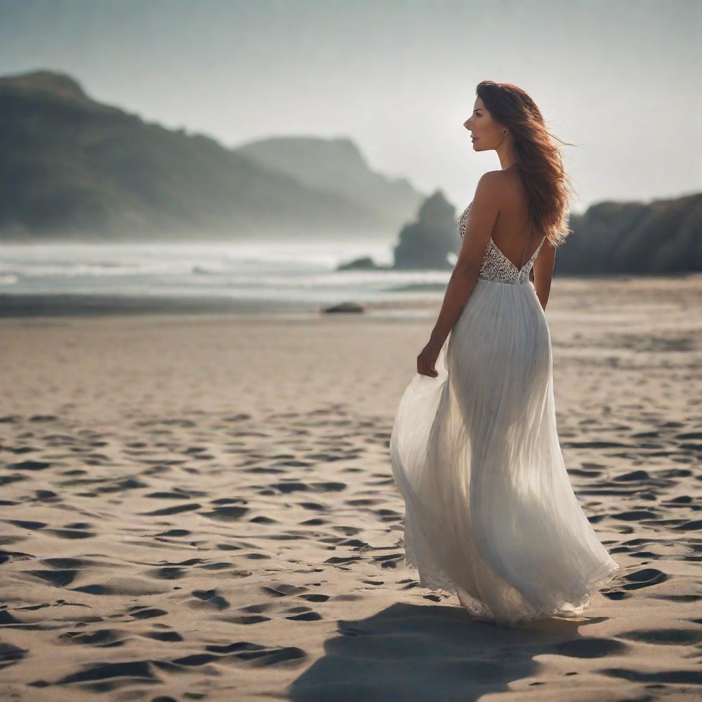  very cute at the beach wearing a  hyperrealistic, full body, detailed clothing, highly detailed, cinematic lighting, stunningly beautiful, intricate, sharp focus, f/1. 8, 85mm, (centered image composition), (professionally color graded), ((bright soft diffused light)), volumetric fog, trending on instagram, trending on tumblr, HDR 4K, 8K