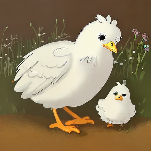  laying hen, ask cartoon cute, HD picture,