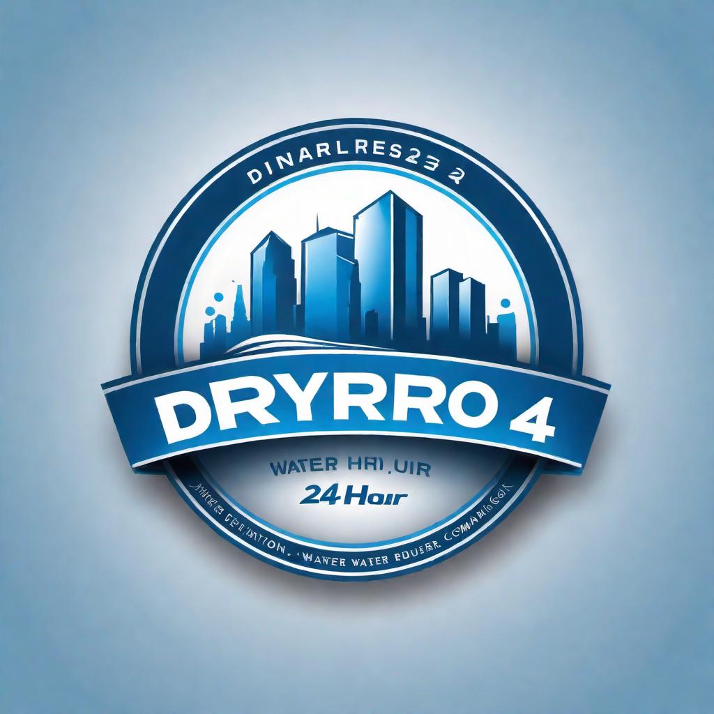  Create a logo for 'DryPro 24hr', a water damage restoration company, using a similar design to the provided sample. The logo should have a professional appearance and incorporate water-themed elements that suggest quick and reliable restoration services, with a color palette of blues, whites, and possibly greens to convey trust and eco-friendliness. hyperrealistic, full body, detailed clothing, highly detailed, cinematic lighting, stunningly beautiful, intricate, sharp focus, f/1. 8, 85mm, (centered image composition), (professionally color graded), ((bright soft diffused light)), volumetric fog, trending on instagram, trending on tumblr, HDR 4K, 8K