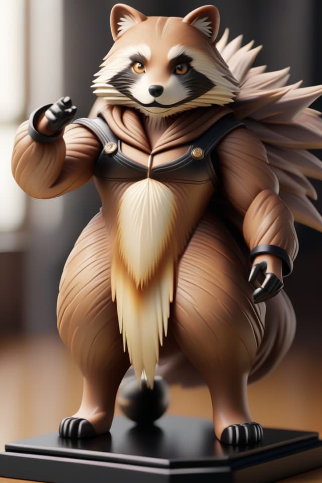  {No Human:1.4}{No Beastman:1.4}Masterpiece {{{Nendoroid}}},3D,Figurine,3D{raccoon dog}(Nendoroid,3D,Figurine)((super detailed)),8k,high resolution,absurd,employed,elaborate in detail,detailed,bold composition,top quality,masterpiece, hyperrealistic, full body, detailed clothing, highly detailed, cinematic lighting, stunningly beautiful, intricate, sharp focus, f/1. 8, 85mm, (centered image composition), (professionally color graded), ((bright soft diffused light)), volumetric fog, trending on instagram, trending on tumblr, HDR 4K, 8K