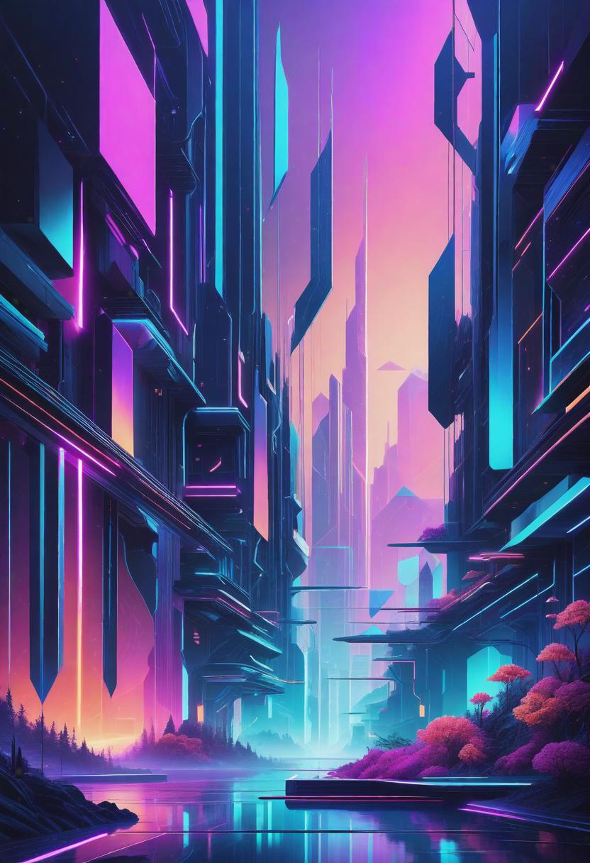  1. A vibrant, abstract composition of geometric shapes and lines, infused with a neon glow, simulating a futuristic world with a touch of cyberpunk. The interplay of contrasting colors creates a mesmerizing visual experience.

2. A surreal landscape rendered in dreamlike brushstrokes, the scene depicts a serene forest bathed in deep blues and soft pastel hues. The interplay between light and shadow creates an ethereal atmosphere, inviting the viewer to explore the hidden secrets within.

3. A still life composition of everyday objects, transformed into a whimsical narrative through the use of playful textures and bold, pop-art inspired colors. The scene is brought to life with a touch of whimsy and humor, evoking a sense of joy and curiosit hyperrealistic, full body, detailed clothing, highly detailed, cinematic lighting, stunningly beautiful, intricate, sharp focus, f/1. 8, 85mm, (centered image composition), (professionally color graded), ((bright soft diffused light)), volumetric fog, trending on instagram, trending on tumblr, HDR 4K, 8K