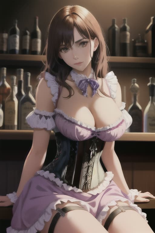  (:1.4), (:1.4), Woman (((dressed i western cabaret frilly dress and corset:1.3))), (((huge :1.3))), (((sitting on top of a bar in a saloon:1.3))), , , epic composition, epic cinematic concept art, depth of field, masterpiece, (detailed face), (detailed clothes), f/1.4, ISO 200, 1/160s, 4K, unedited, symmetrical balance, in-frame, masterpiece, perfect lighting, (beautiful face), (detailed face), (detailed clothes), 1 , (woman), 4K, ultrarealistic, unedited, symmetrical balance, in-frame