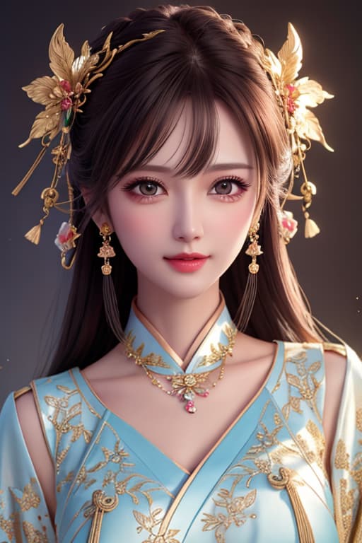  best quality, masterpiece, highres, 1girl,blush,(seductive smile:0.8),star shaped pupils,china hanfu,hair ornament,necklace, jewelry,Beautiful face,upon body, tyndall effect,photorealistic, dark studio, rim lighting, two tone lighting,(high detailed skin:1.2), 8k uhd, dslr, soft lighting, high quality, volumetric lighting, candid, Photograph, high resolution, 4k, 8k, Bokeh hyperrealistic, full body, detailed clothing, highly detailed, cinematic lighting, stunningly beautiful, intricate, sharp focus, f/1. 8, 85mm, (centered image composition), (professionally color graded), ((bright soft diffused light)), volumetric fog, trending on instagram, trending on tumblr, HDR 4K, 8K