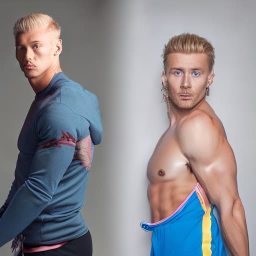 portrait+ style russian queer fitness model blonde very cute dilf dude face