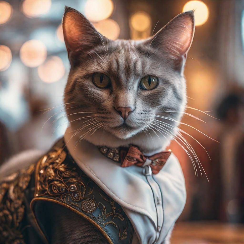  Gato atrigiado hyperrealistic, full body, detailed clothing, highly detailed, cinematic lighting, stunningly beautiful, intricate, sharp focus, f/1. 8, 85mm, (centered image composition), (professionally color graded), ((bright soft diffused light)), volumetric fog, trending on instagram, trending on tumblr, HDR 4K, 8K