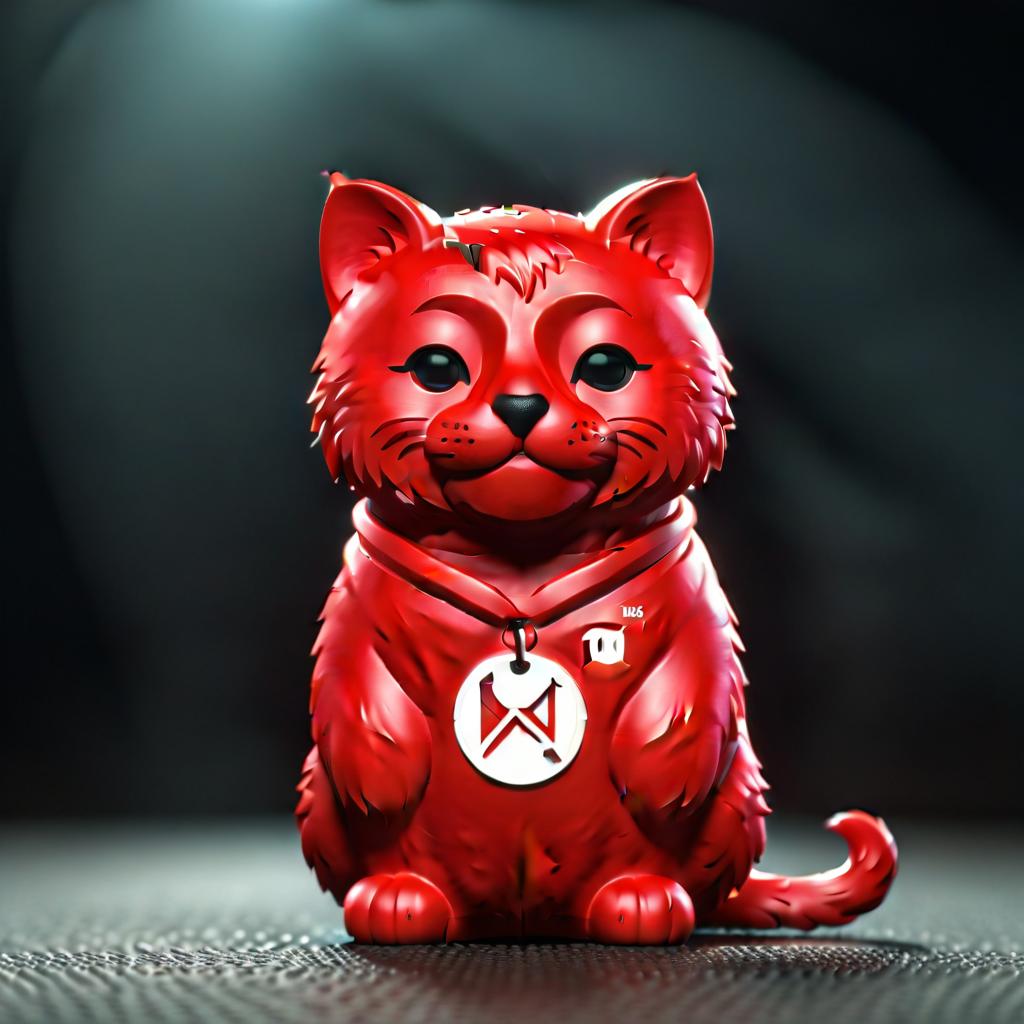  red cat logo, LOGO hyperrealistic, full body, detailed clothing, highly detailed, cinematic lighting, stunningly beautiful, intricate, sharp focus, f/1. 8, 85mm, (centered image composition), (professionally color graded), ((bright soft diffused light)), volumetric fog, trending on instagram, trending on tumblr, HDR 4K, 8K