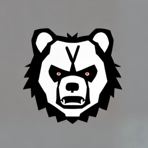  minimalist angry bear head logo