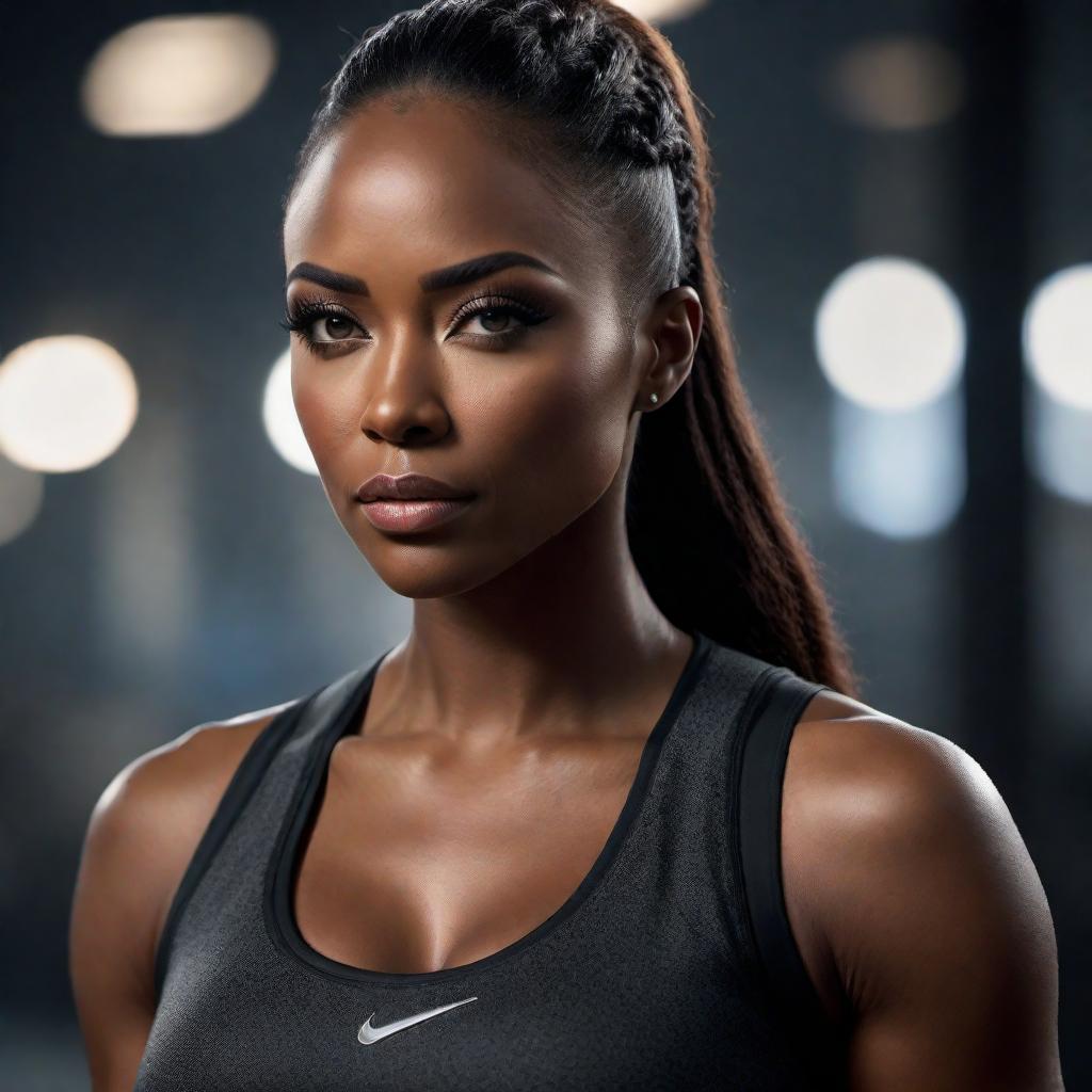  A powerful and inspirational image of a black, strong, and pretty female protagonist overcoming hardships and achieving her goals. The image should capture resilience, determination, and success in the face of challenges. hyperrealistic, full body, detailed clothing, highly detailed, cinematic lighting, stunningly beautiful, intricate, sharp focus, f/1. 8, 85mm, (centered image composition), (professionally color graded), ((bright soft diffused light)), volumetric fog, trending on instagram, trending on tumblr, HDR 4K, 8K